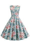 4 Styles Floral Sleeveless A-line Vintage Dress