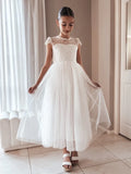 Abby Grace White Lace Dress - Flower Girl Dress - A Little Lacey