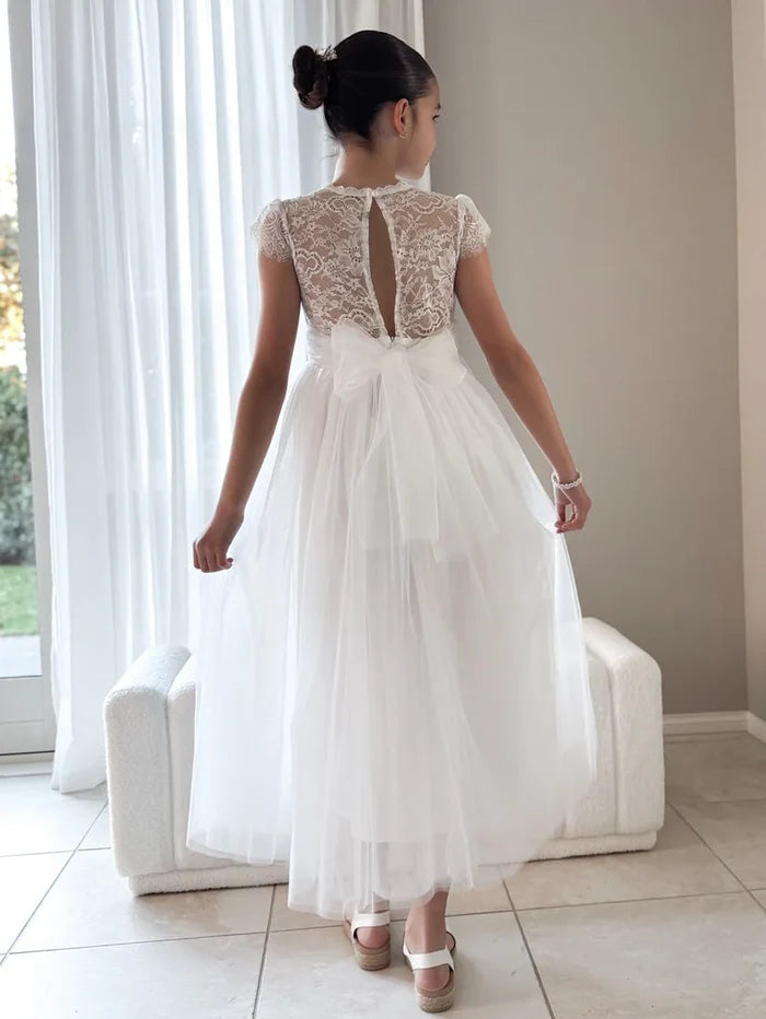 Abby Grace White Lace Dress - Flower Girl Dress - A Little Lacey