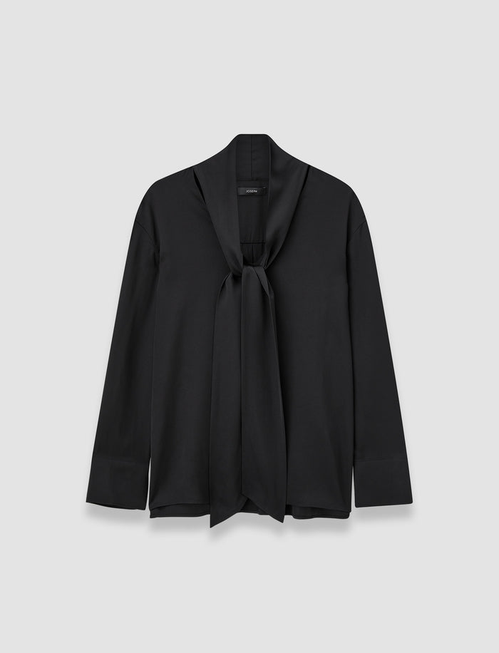 Black Adele Light Crepe Blouse - Joseph