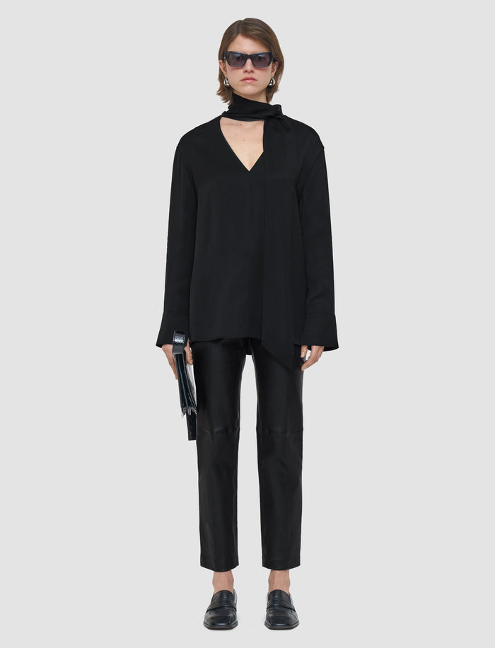Black Adele Light Crepe Blouse - Joseph