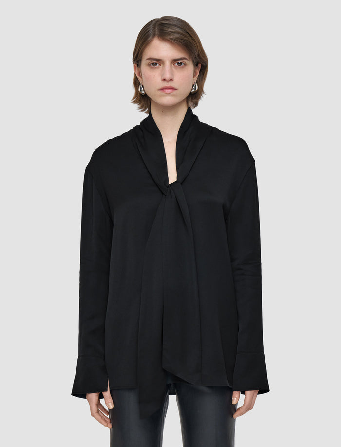 Black Adele Light Crepe Blouse - Joseph