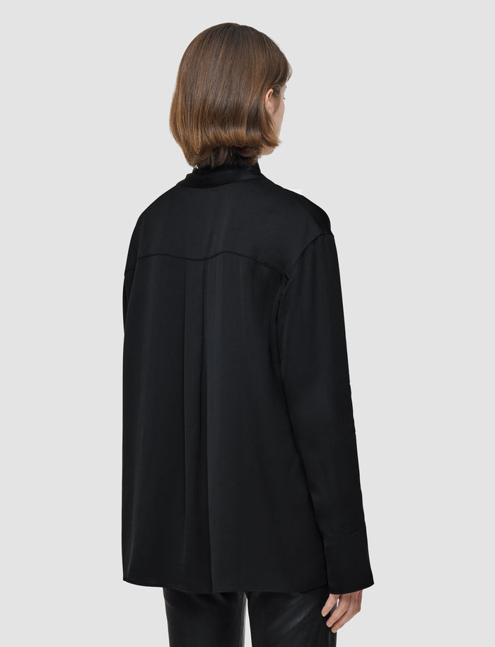 Black Adele Light Crepe Blouse - Joseph