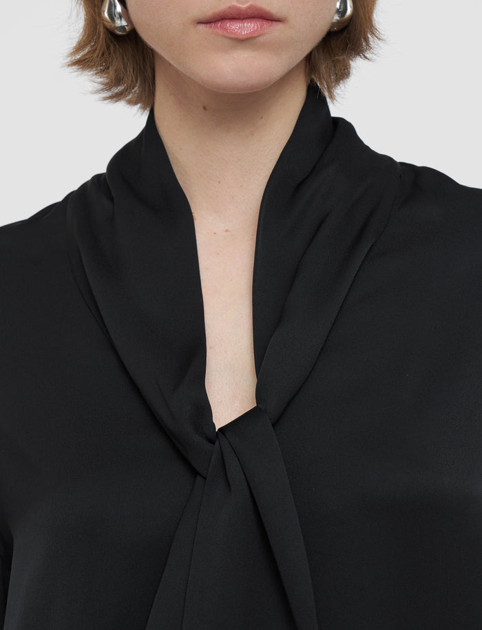 Black Adele Light Crepe Blouse - Joseph