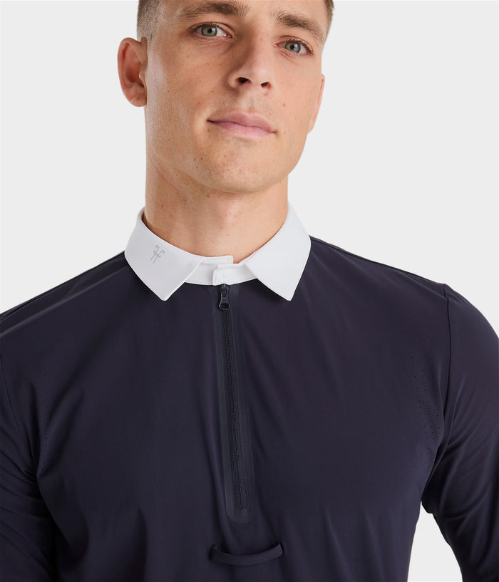 Aeris | White | Polo de concours d’équitation manches courtes homme | Horse Pilot