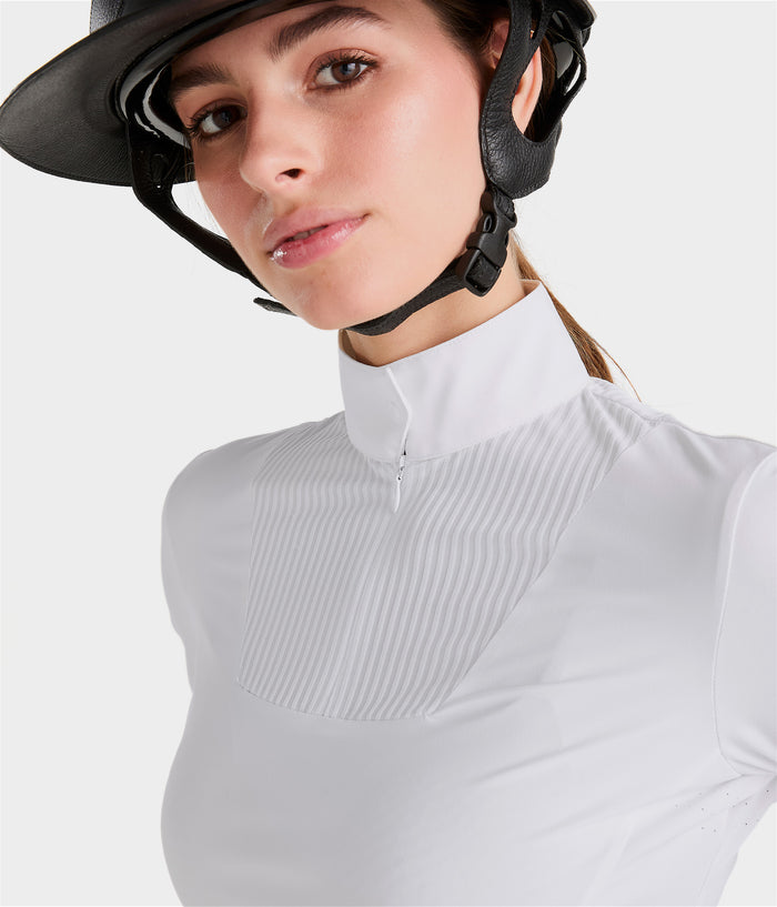 Aeris | White | T-shirt manches longues de concours d’équitation femme | Horse Pilot