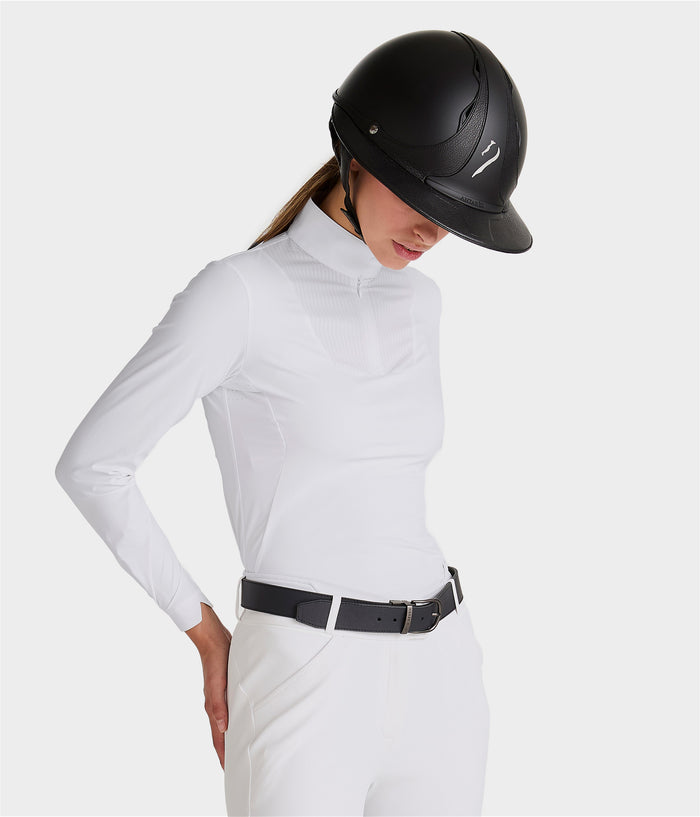 Aeris | White | T-shirt manches longues de concours d’équitation femme | Horse Pilot