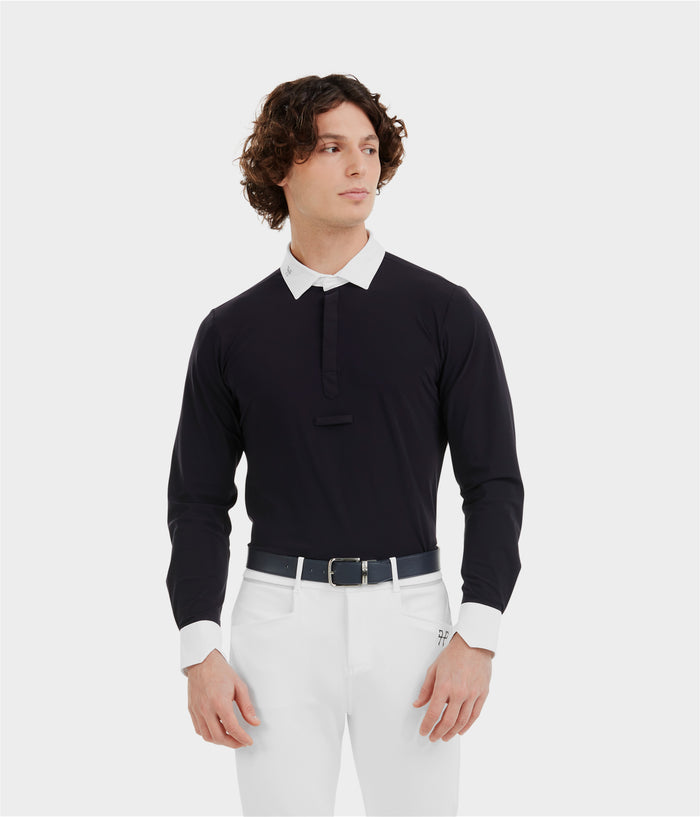 Aerolight | Dark Night | Chemise de concours d'équitation manches longues homme | Horse Pilot