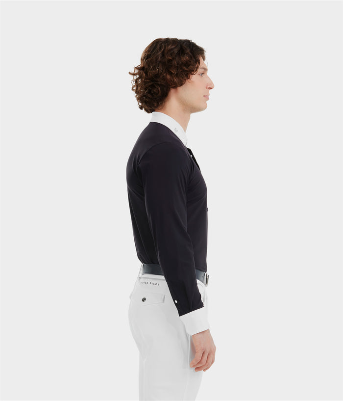 Aerolight | Dark Night | Chemise de concours d'équitation manches longues homme | Horse Pilot