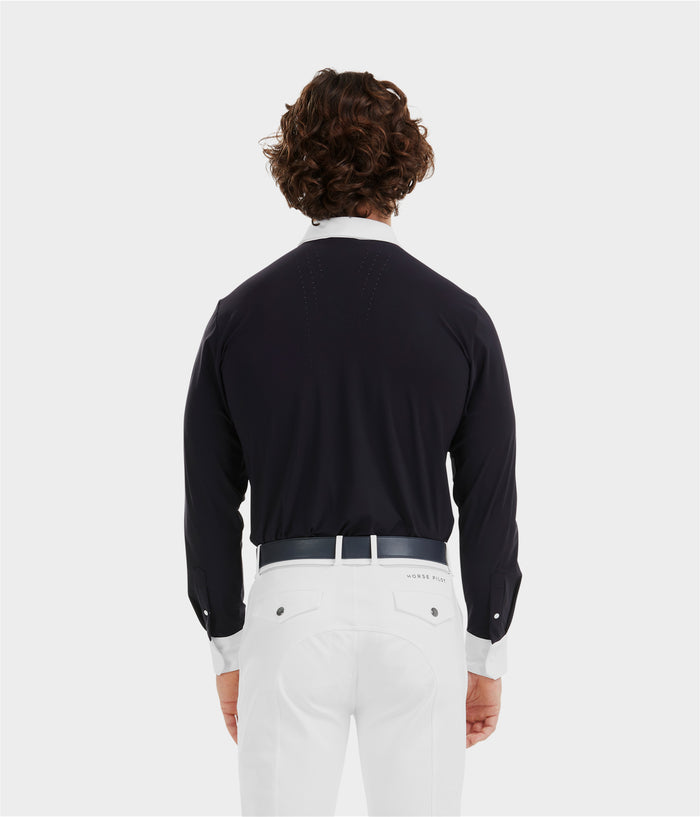 Aerolight | Dark Night | Chemise de concours d'équitation manches longues homme | Horse Pilot