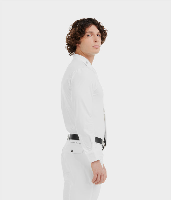 Aerolight | White | Chemise de concours d'équitation manches longues homme | Horse Pilot
