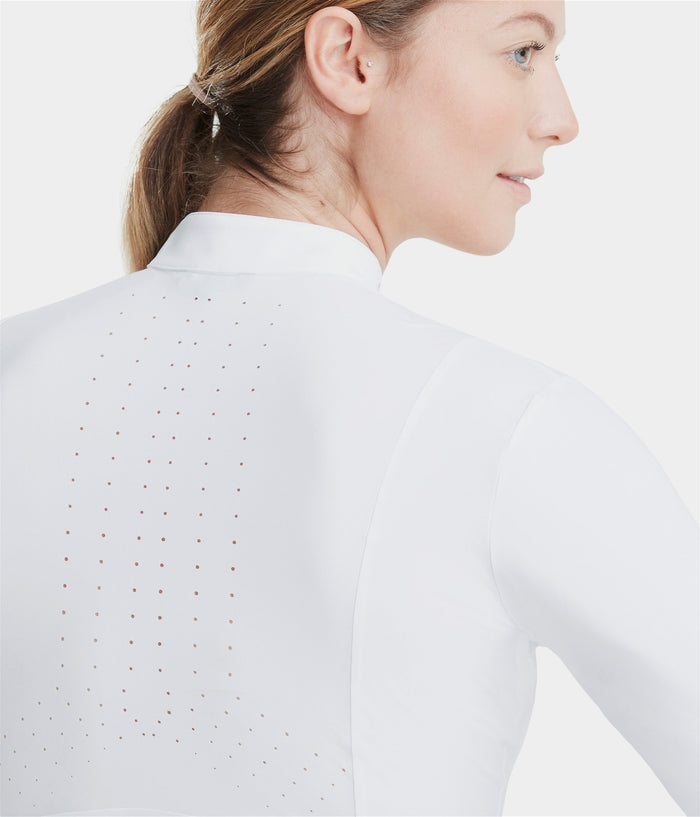 Aerolight | White | Chemise de concours d'équitation manche longue femme | Horse Pilot