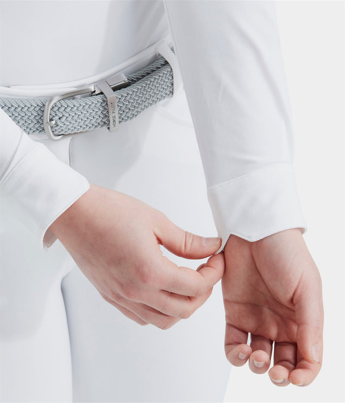 Aerolight | White | Chemise de concours d'équitation manche longue femme | Horse Pilot