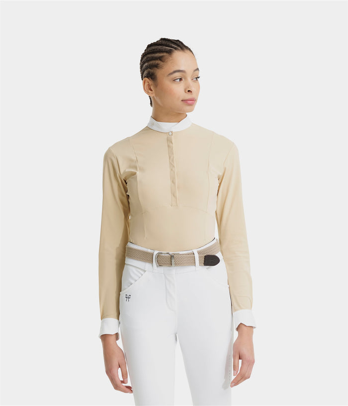 Aerolight | Sand | Chemise de concours d'équitation manche longue femme | Horse Pilot