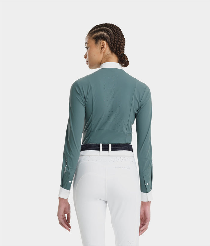 Aerolight | Cloudy-Blue | Chemise de concours d'équitation manche longue femme | Horse Pilot