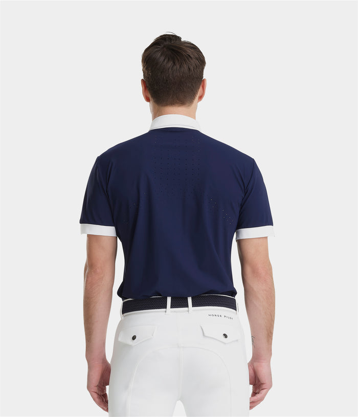 Aerolight | Navy | Chemise de concours d'équitation manches courtes homme | Horse Pilot