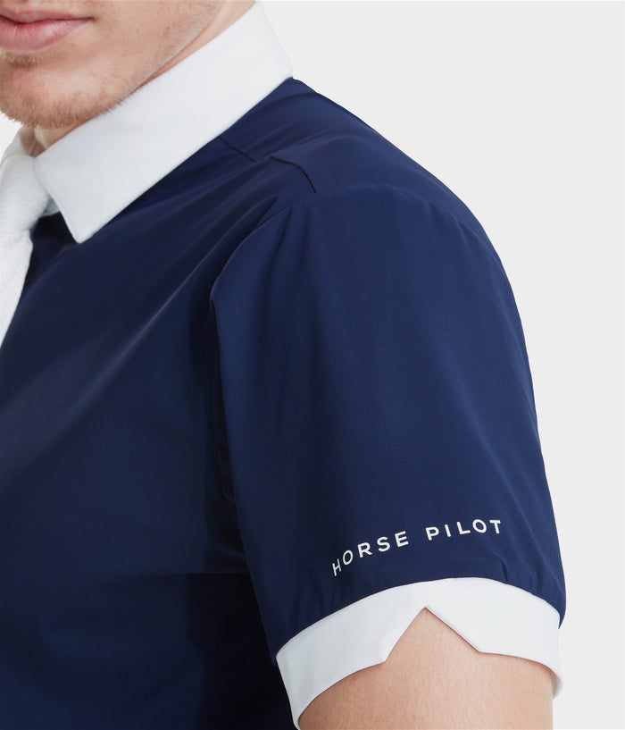 Aerolight | Navy | Chemise de concours d'équitation manches courtes homme | Horse Pilot