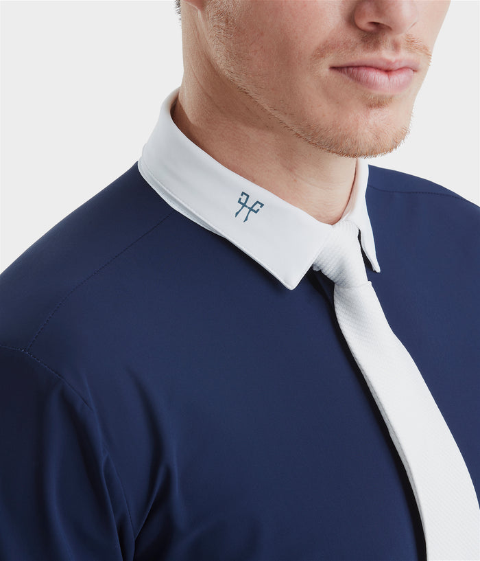 Aerolight | Navy | Chemise de concours d'équitation manches courtes homme | Horse Pilot