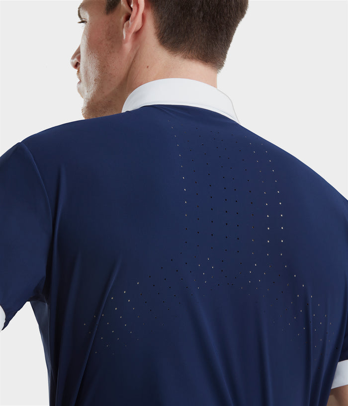 Aerolight | Navy | Chemise de concours d'équitation manches courtes homme | Horse Pilot