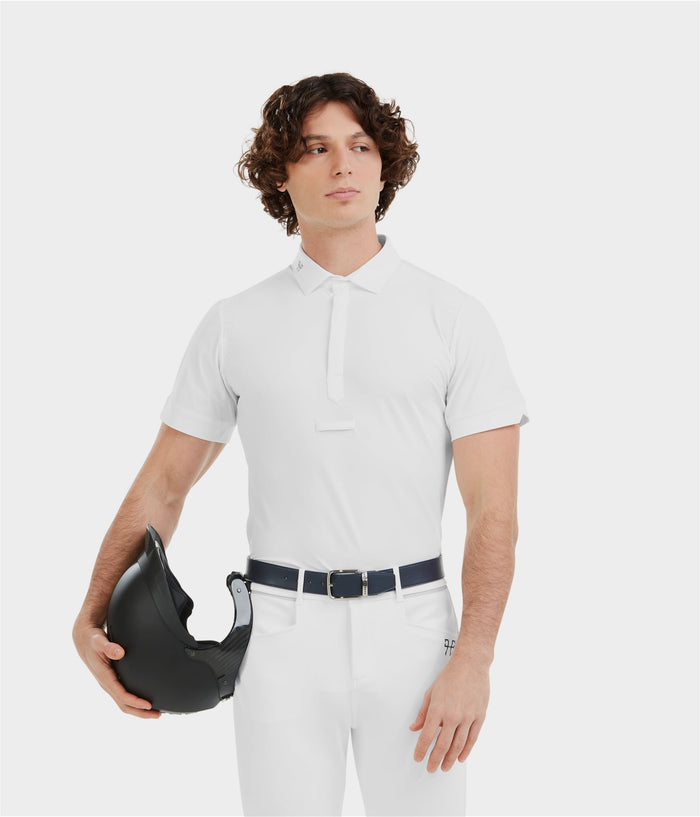 Aerolight | White | Chemise de concours d'équitation manches courtes homme | Horse Pilot