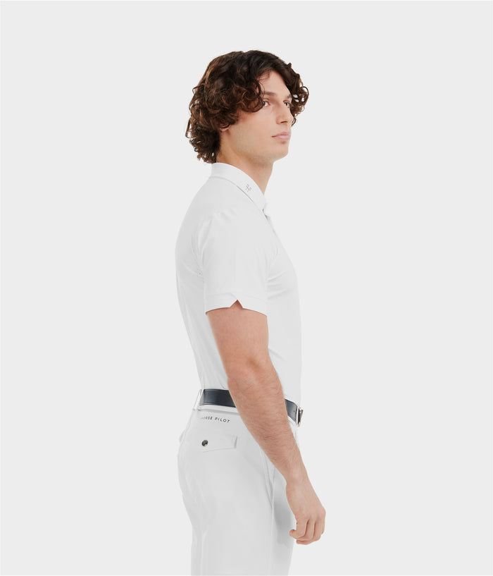 Aerolight | White | Chemise de concours d'équitation manches courtes homme | Horse Pilot