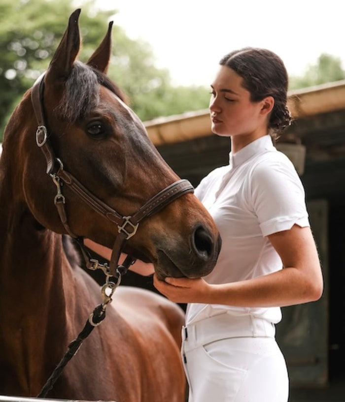 Aerolight | White | Chemise de concours d'équitation manches courtes femme | Horse Pilot