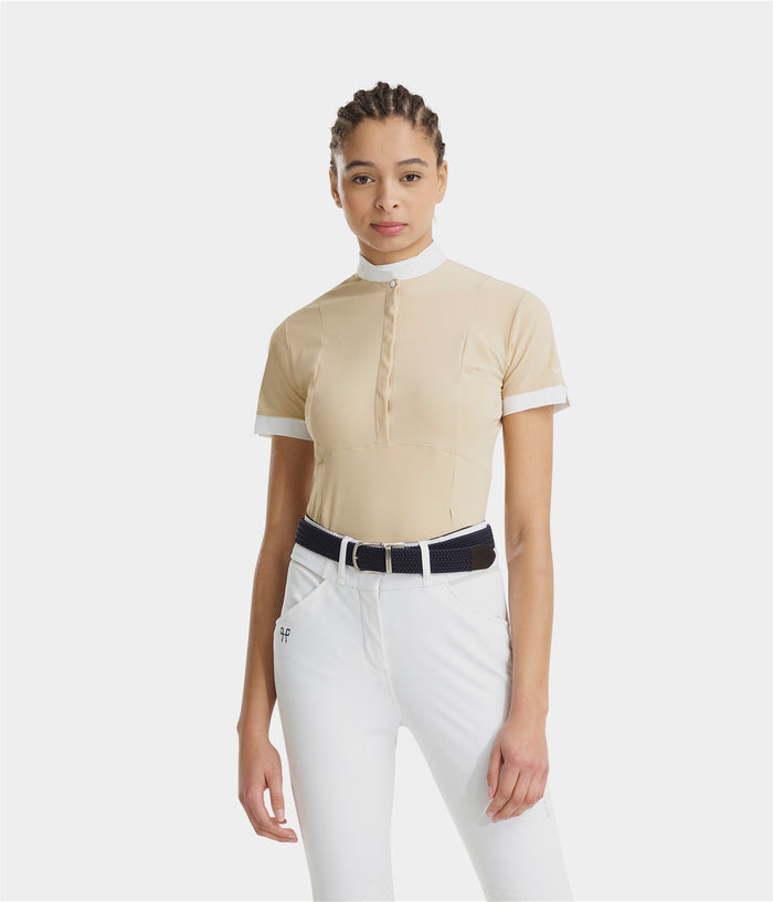 Aerolight | Sand | Chemise de concours d'équitation manches courtes femme | Horse Pilot