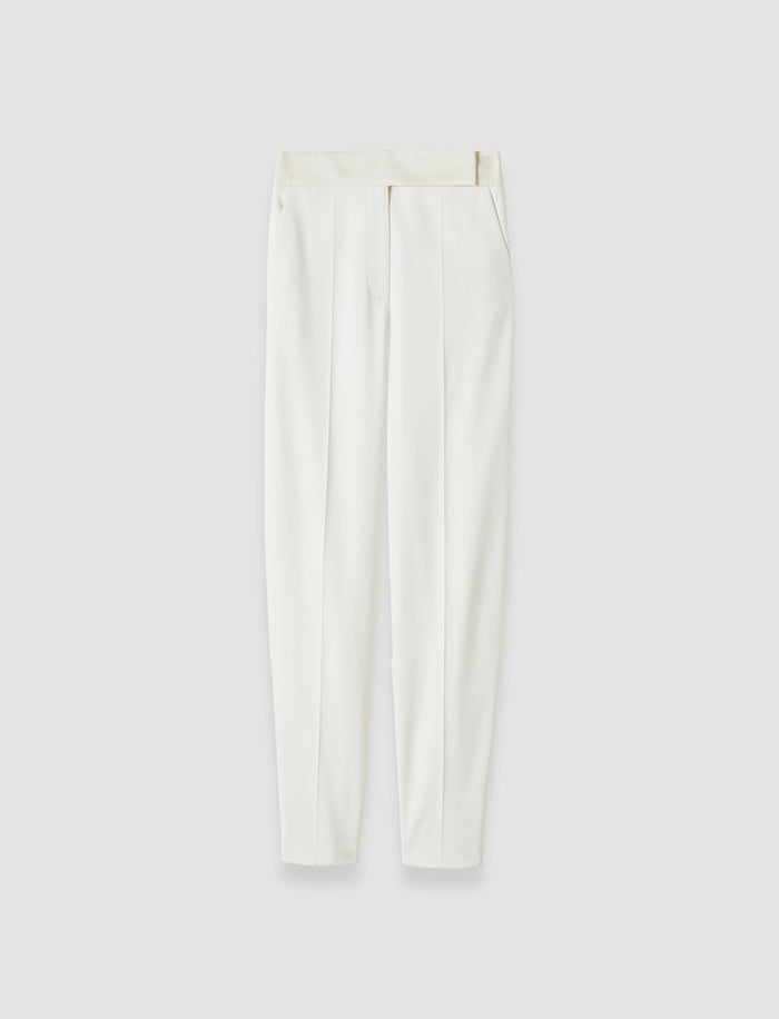 White Aix Tailored Crepe Trousers - Joseph