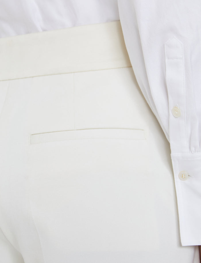 White Aix Tailored Crepe Trousers - Joseph
