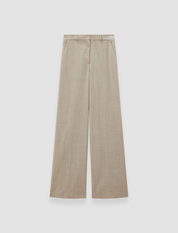 Beige Alana Melange Wool Trousers - Joseph