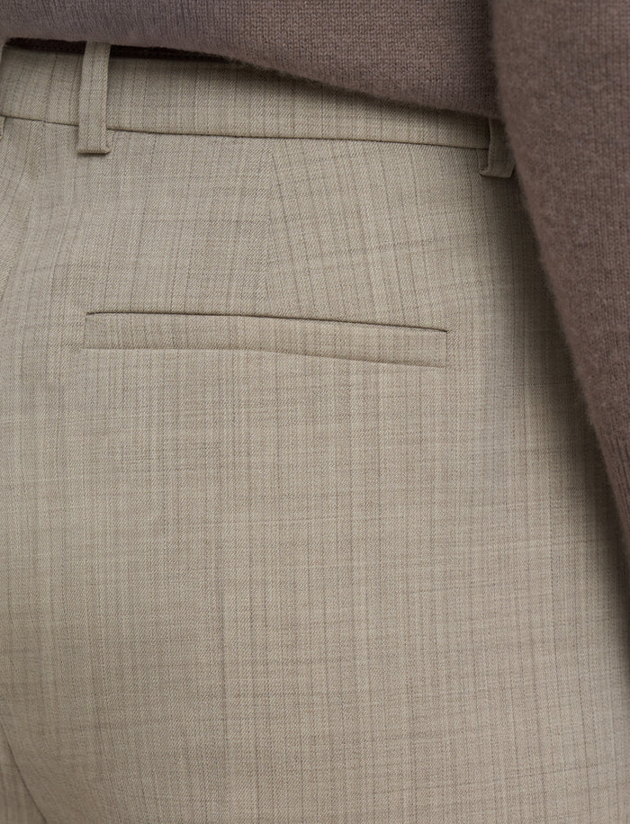 Beige Alana Melange Wool Trousers - Joseph
