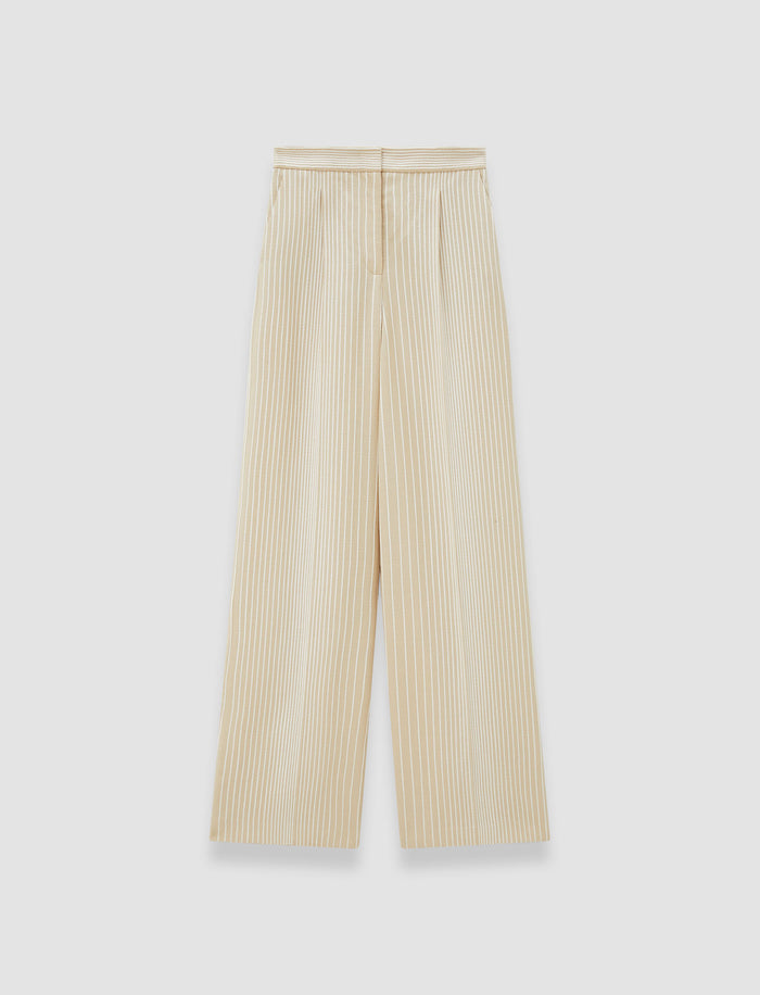 Beige Alanel Embroidered Stripes Trousers - Joseph