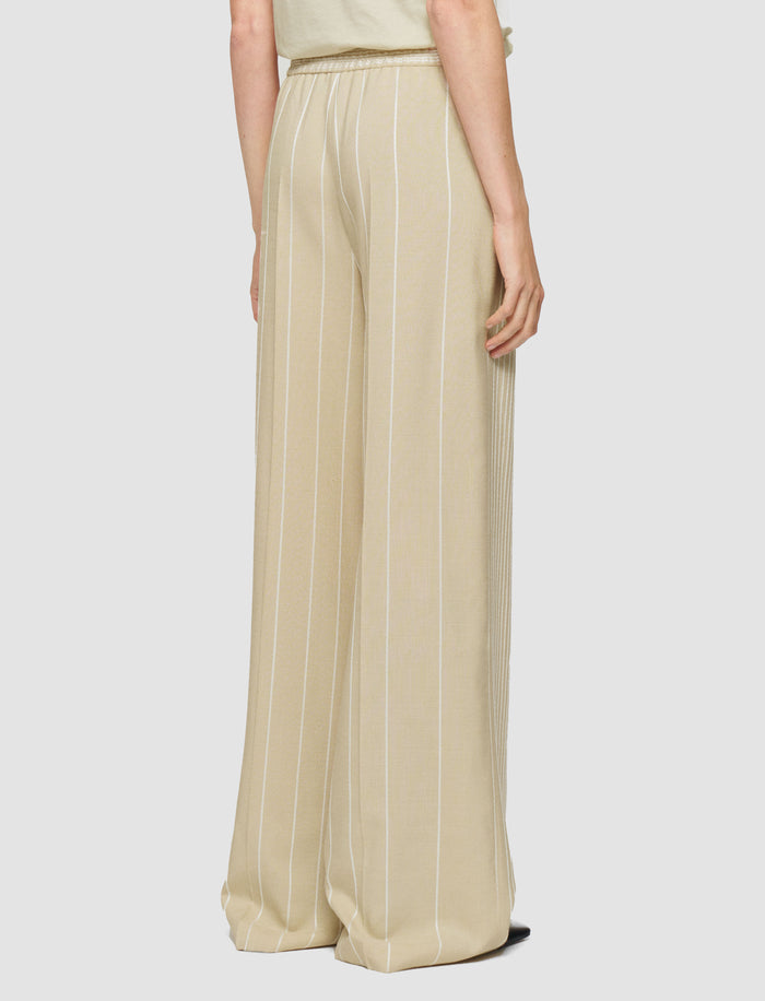 Beige Alanel Embroidered Stripes Trousers - Joseph