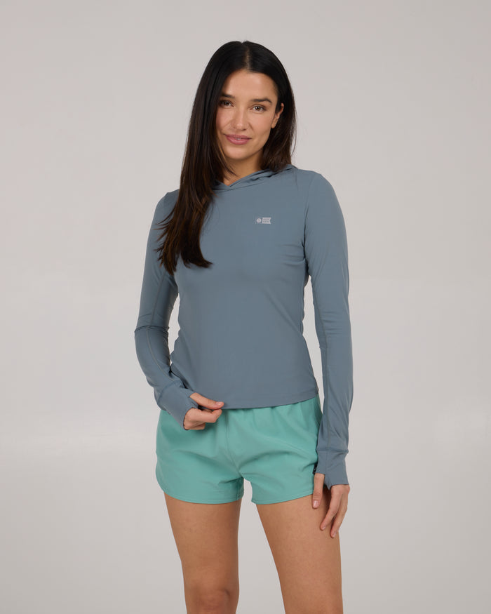 Alpha Hooded Rashguard - Fin Blue