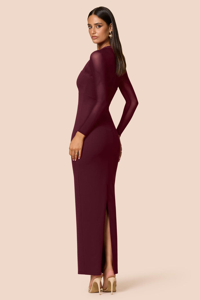 Amore Mesh Maxi Wine - Dress - Nookie