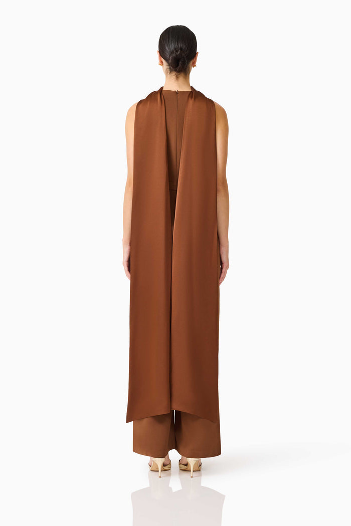 Anaya Wide Leg Jumpsuit Mocha Brown - Dress - Elliatt