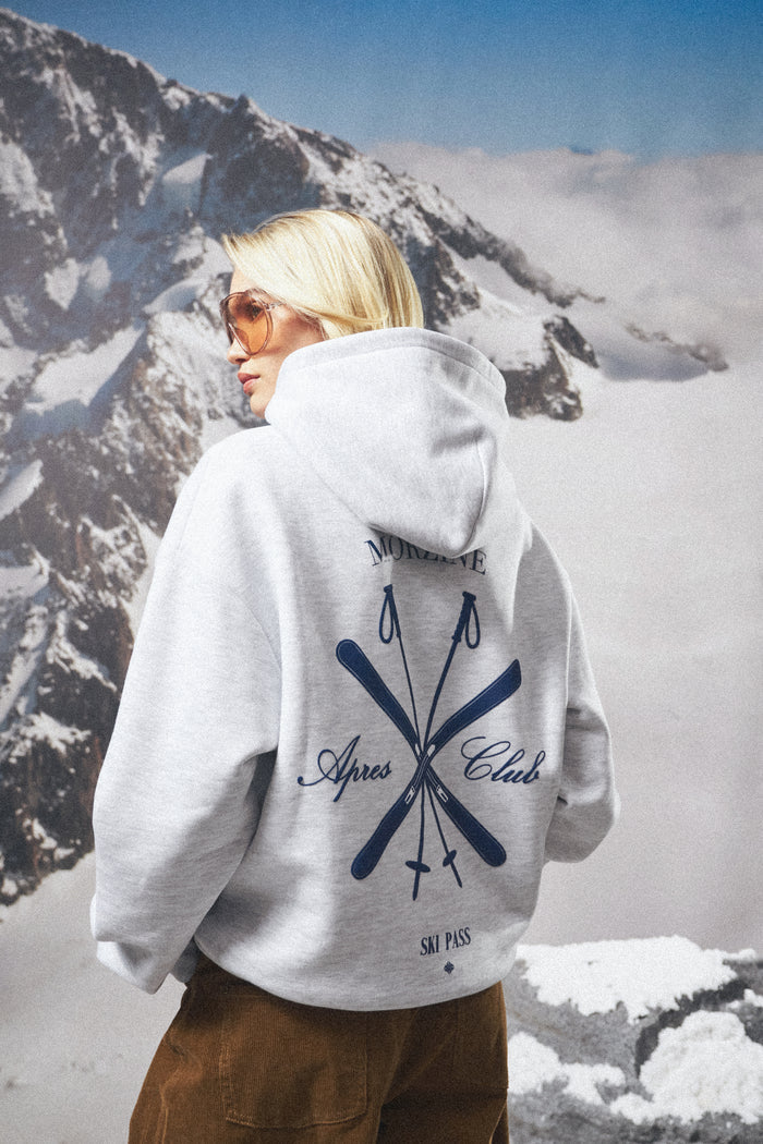 APRES GRAPHIC OVERSIZED HOODIE - GREY MARL