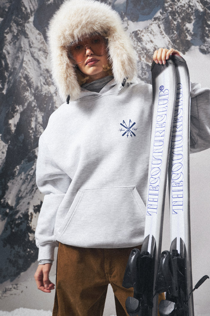 APRES GRAPHIC OVERSIZED HOODIE - GREY MARL
