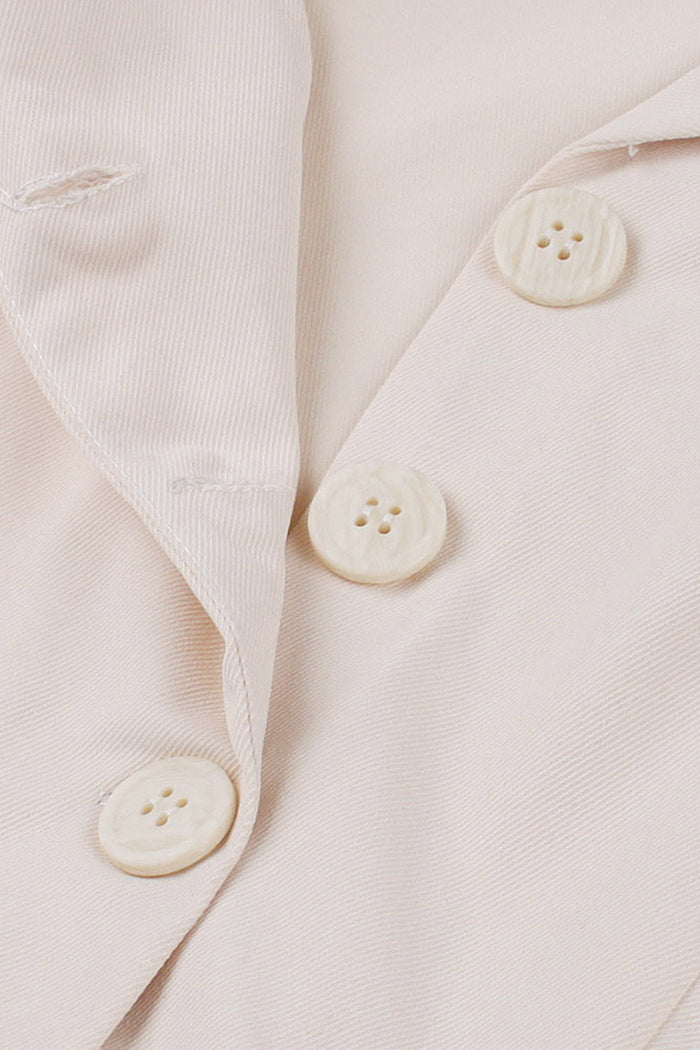 Apricot Lapel Short Sleeves A-line Vintage Dress