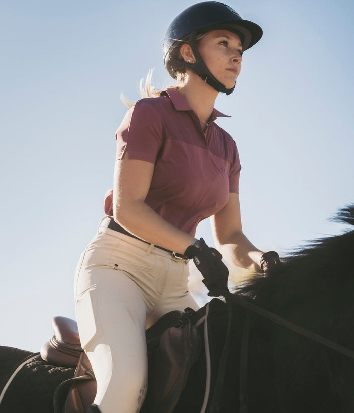 Ariia | Rose foncée | Polo d'équitation respirant femme | Horse Pilot