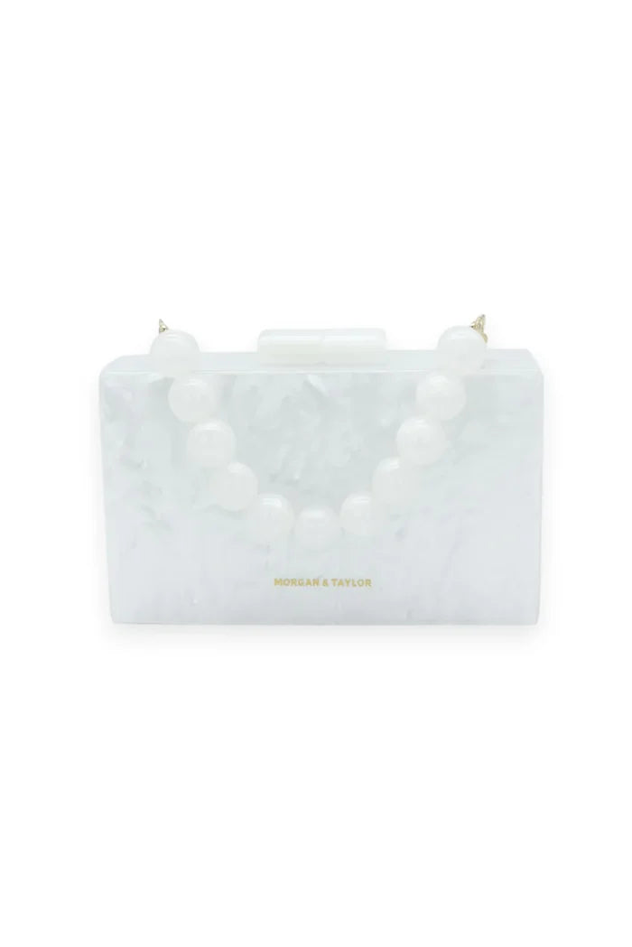 Arya Acrylic Clutch White - Accessory - Morgan and Taylor