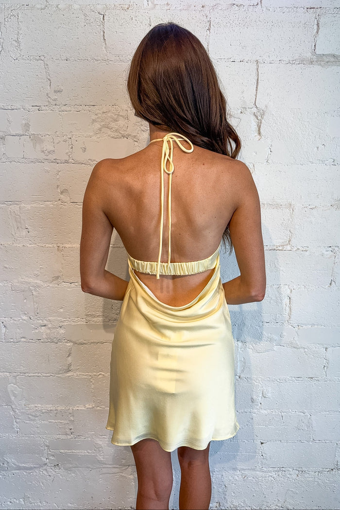 Aurora Mini Dress, Satin Dress, Halter Mini Dress, Adeline Boutique, Spring and Summer Dresses, Going Out Dress, Wedding Guest Dress, Graduation Dresses