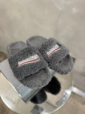 Balenciaga Furry Slide Grey
