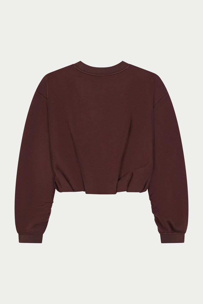BALLOON HEM CREW - CHOCOLATE