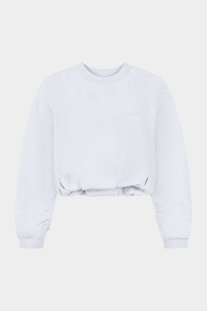 BALLOON HEM CREW - GREY MARL