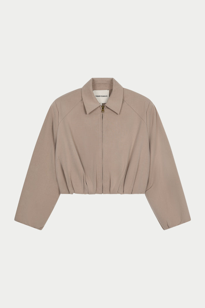 BALLOON HEM SMART JACKET - BEIGE