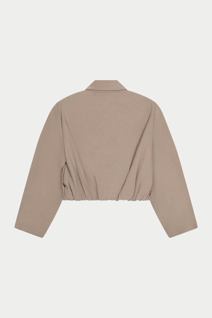 BALLOON HEM SMART JACKET - BEIGE