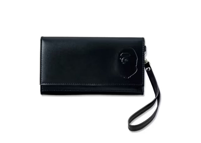BAPE Grand Portefeuille en Cuir Noir