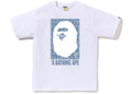 BAPE White Lux Sports Pattern Box Ape Head T-shirt