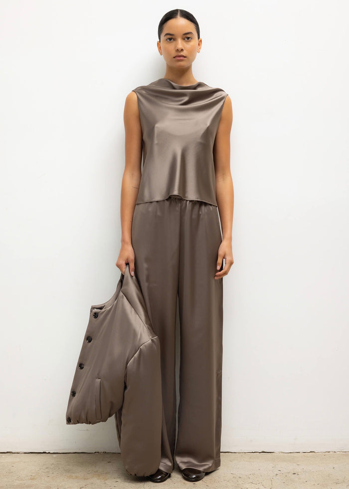 Barb Wide Leg Pants (Taupe)